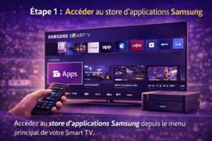 Étape 1 pour installer SubTV sur TV Samsung en accédant au store dapplications Samsung
