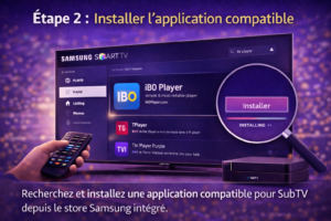Étape 2 pour installer SubTV sur TV Samsung  installer iBO Player depuis le store dapplications