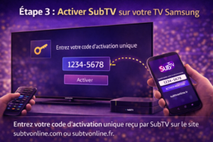 Étape 3 pour activer SubTV sur TV Samsung avec un code officiel fourni via subtvonlinefr